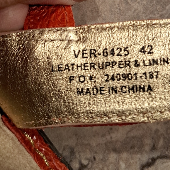 Alegria Orange Floral Embossed Sandals - Picture 6 of 6